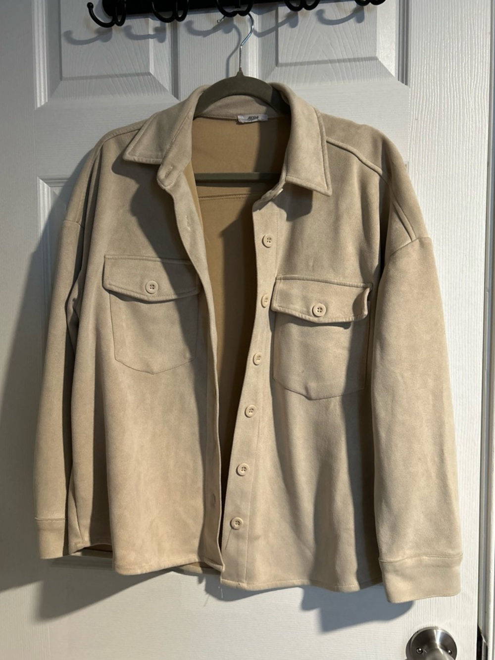 Beige Velvety Utility Jacket - Ardene